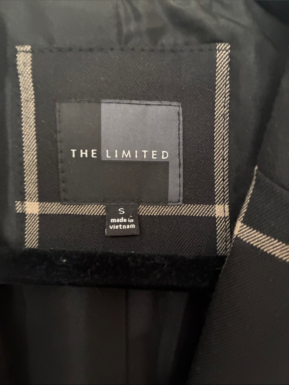The Limited Black Blazer with Taupe Windowpane - Picture 3 of 7